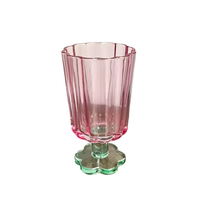 French Style Flower-Shaped Glass Cup