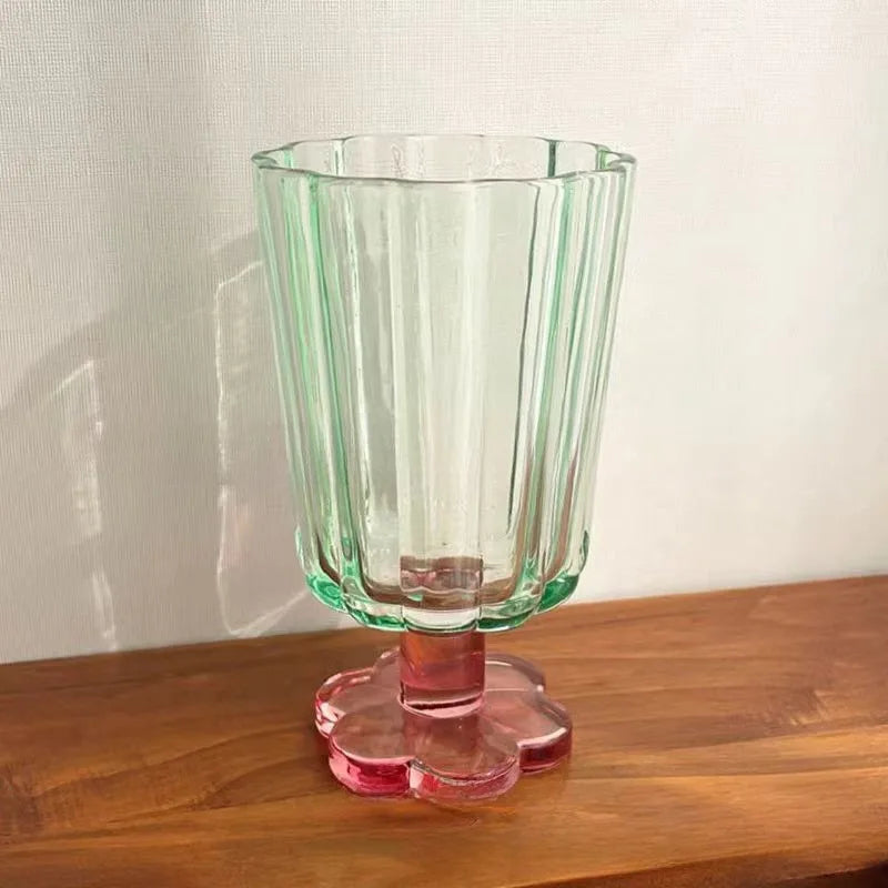 French Style Flower-Shaped Glass Cup