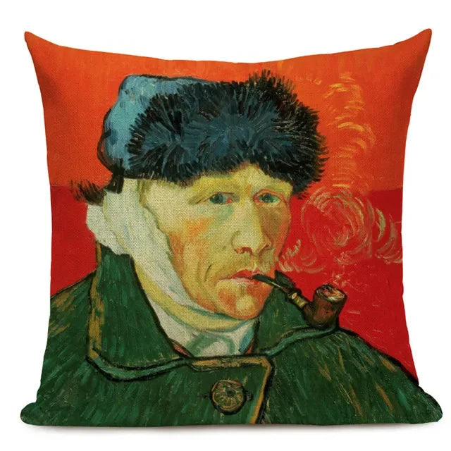 Van Gogh Oil Painting Art Decorative Cushion Cover - 45x45CM Throw Pillow Case for Home Decor