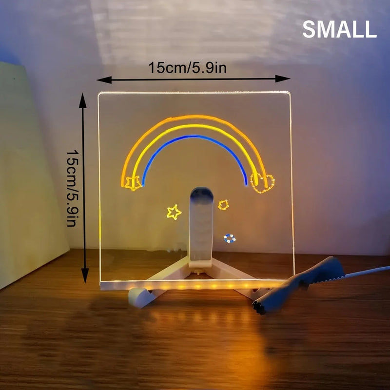 LED Light-Up Acrylic Message Board – Erasable Drawing Board for Kids and Displays