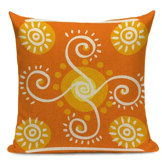 African Style Geometric Print Cushion Covers - 45x45cm Throw Pillow Cases for Home Decor