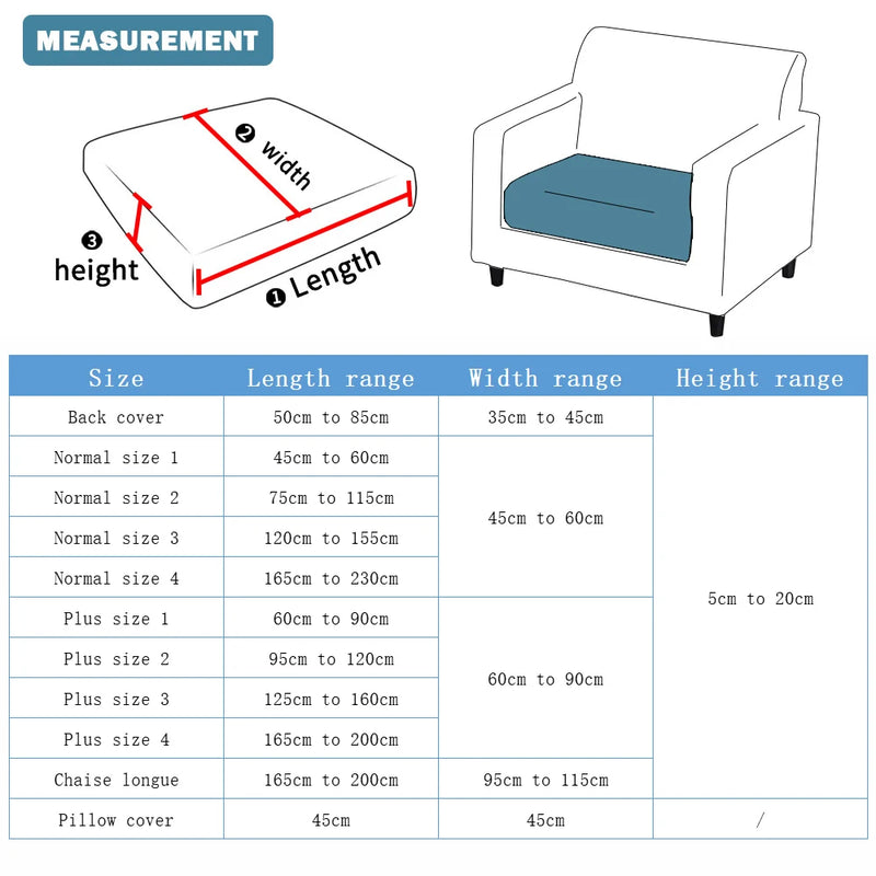 Waterproof Sofa Seat Cushion Cover - Adjustable and Removable Furniture Protector