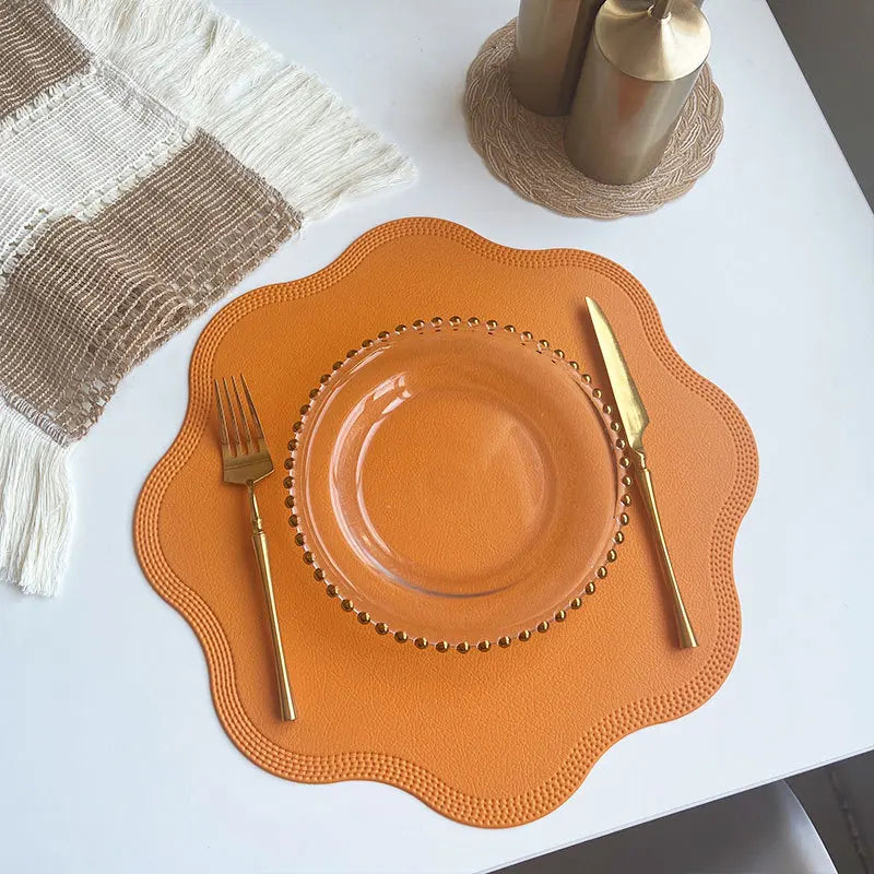 Luxury Faux Leather Round Placemats – Elegant Dining Table Mats