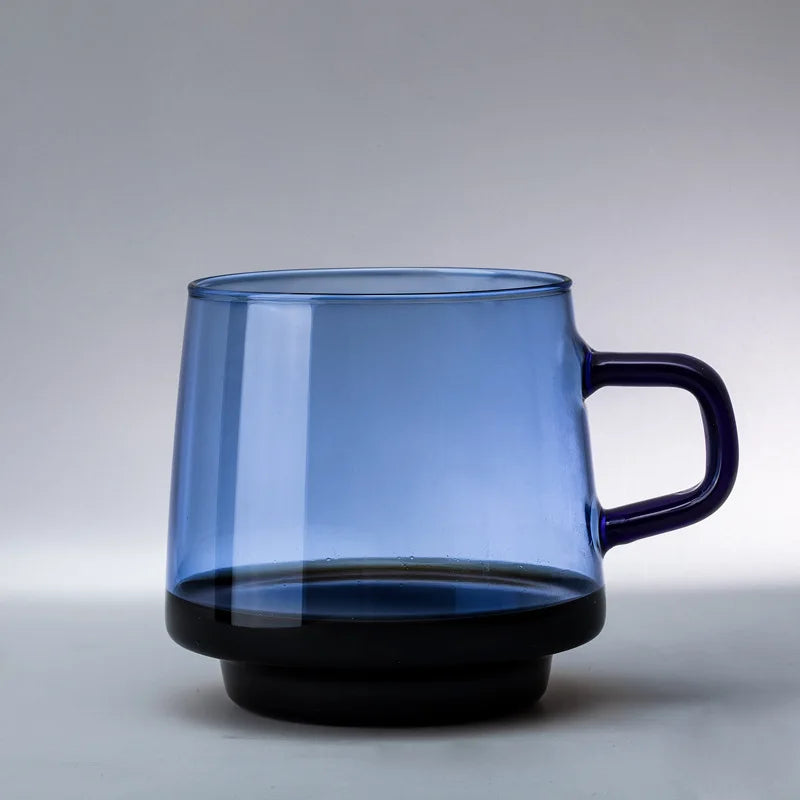 Mid Century Colorful Glass Coffee Mug - High Borosilicate Glass Coffee Cup