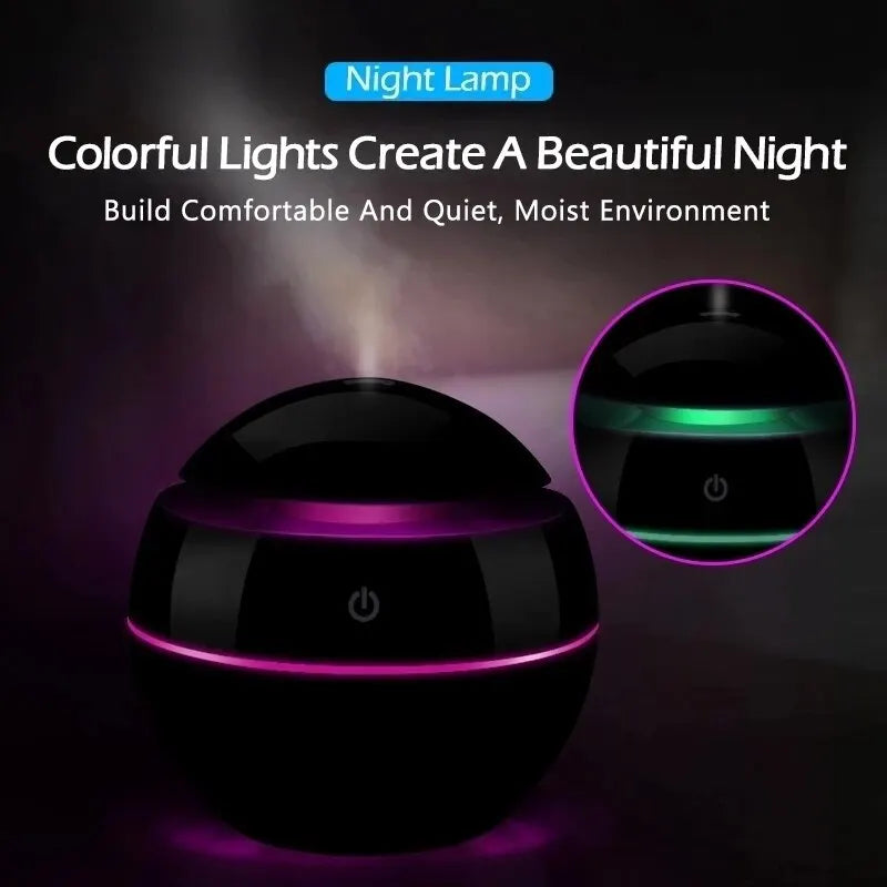 Mini Humidifier USB Aromatherapy Machine Air Purifier Indoor Hydration Colorful Atmosphere Light