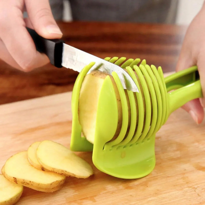 Vegetable Cutter Round Lemon Tomato Egg Slicing Tool Multipurpose Tongs Holder Handheld Slicer