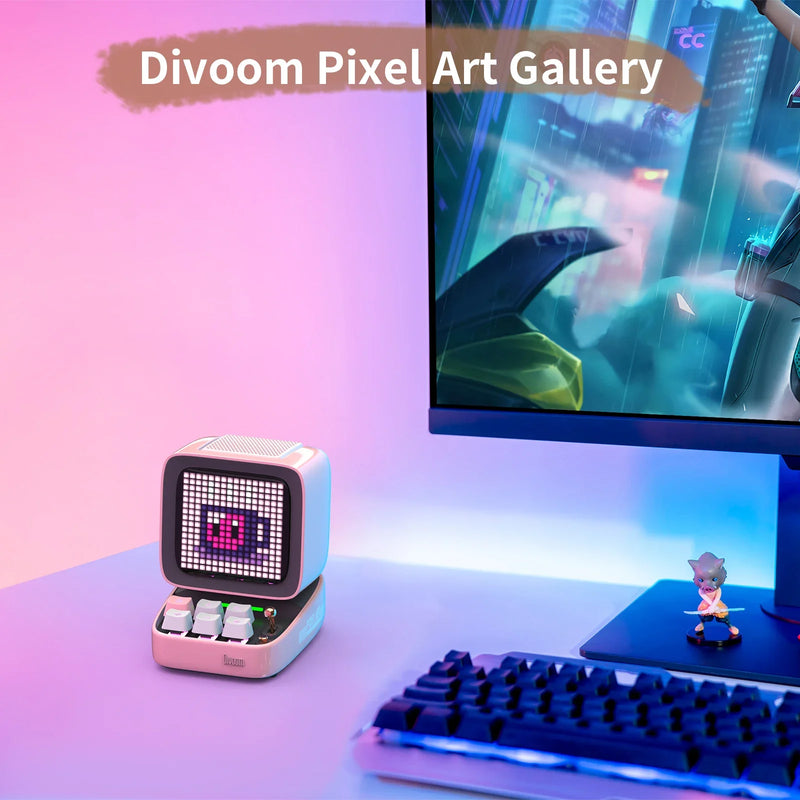 Divoom Ditoo-Pro Retro Pixel Art Bluetooth Speaker with DIY LED Display – Alarm Clock & Home Light