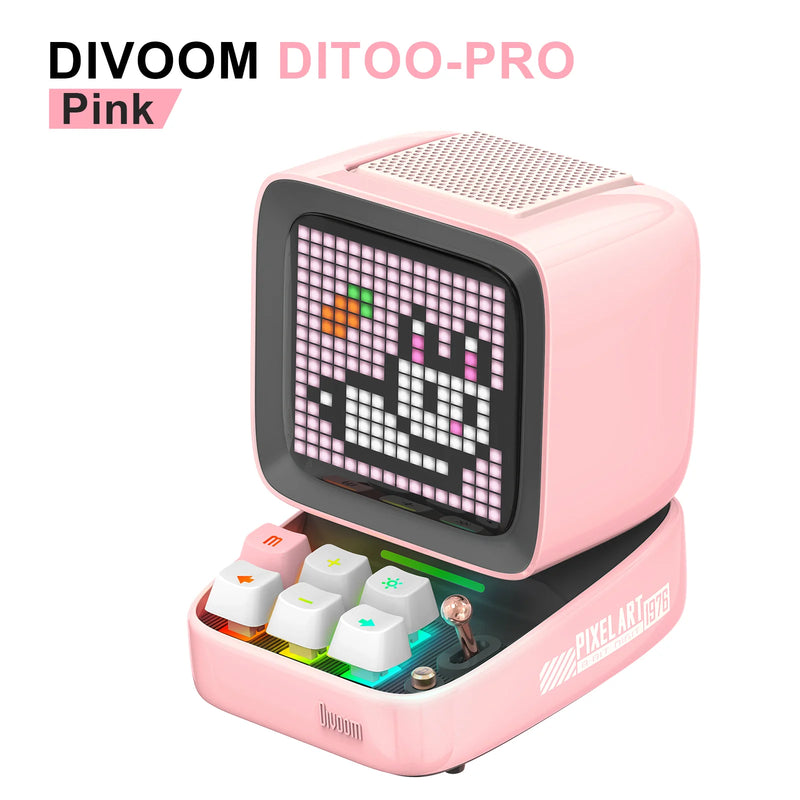 Divoom Ditoo-Pro Retro Pixel Art Bluetooth Speaker with DIY LED Display – Alarm Clock & Home Light