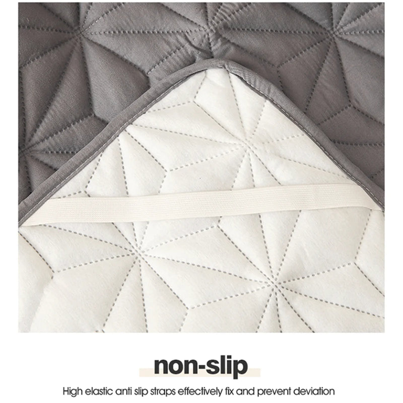 Waterproof Mattress Topper with Elastic Band Quilted Protector Pad Bedspread for Single/Double Bed