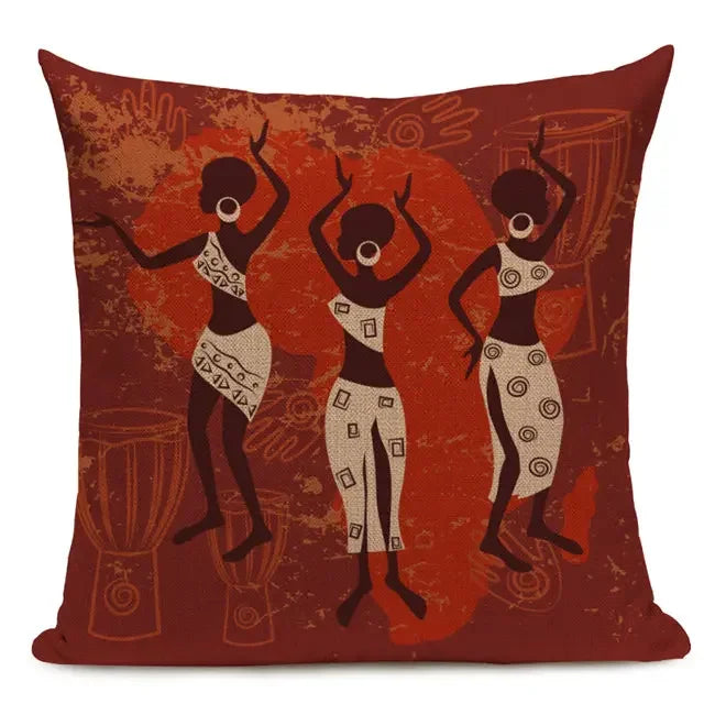 African Style Geometric Print Cushion Covers - 45x45cm Throw Pillow Cases for Home Decor