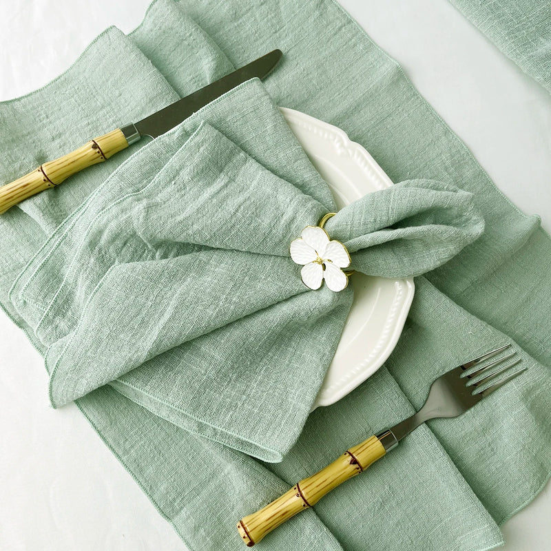 Set of 6 Cotton Cloth Napkins Gauze 30x30cm Fabric for Decor Everyday Use Dinner Table Napkin