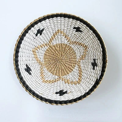 Creative Rattan and Grass Weaving Straw Bowl Wall Decoration