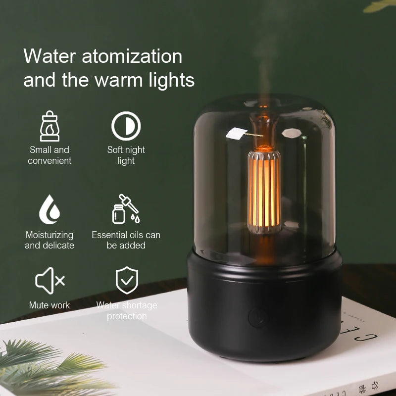 Portable Mini Aroma Diffuser - USB Air Humidifier & Essential Oil Night Light