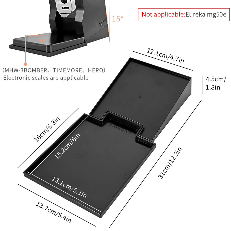 CAFEMASY Incline Stand with Tray – Compatible with Eureka Mignon Espresso Coffee Grinder