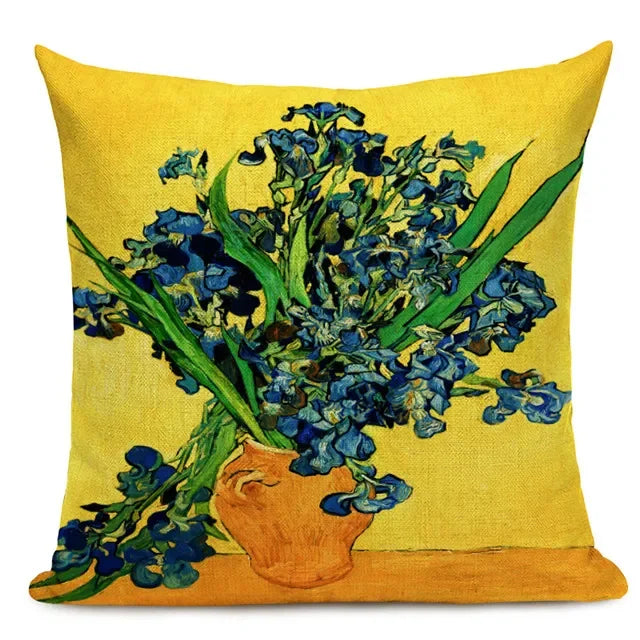 Van Gogh Oil Painting Art Decorative Cushion Cover - 45x45CM Throw Pillow Case for Home Decor