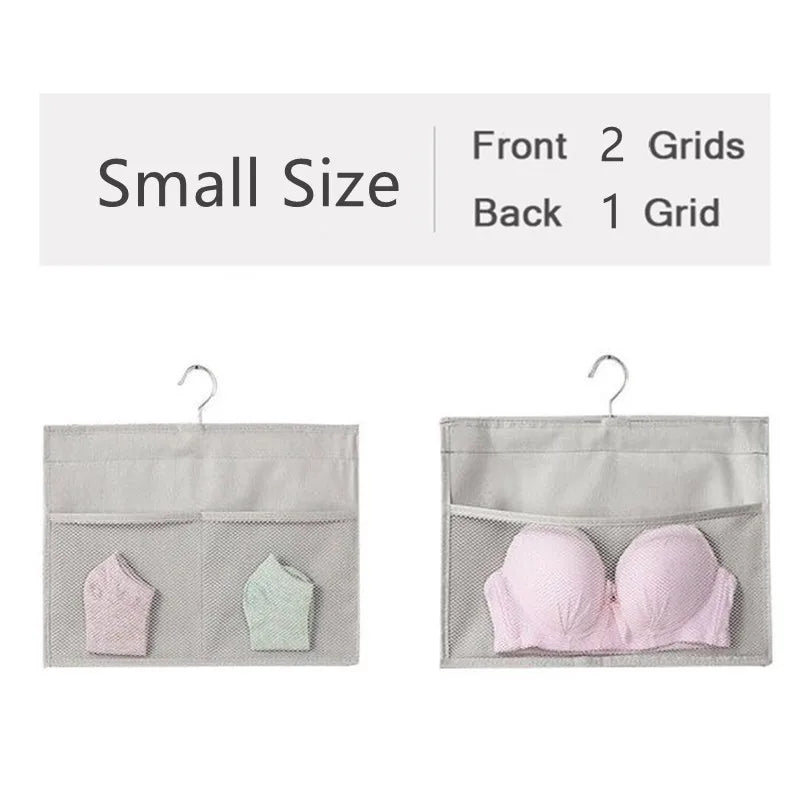 Grid Double-Side Underwear Socks Bra Organizer Multifunctional Washable Hanging Mesh Bag Clothes