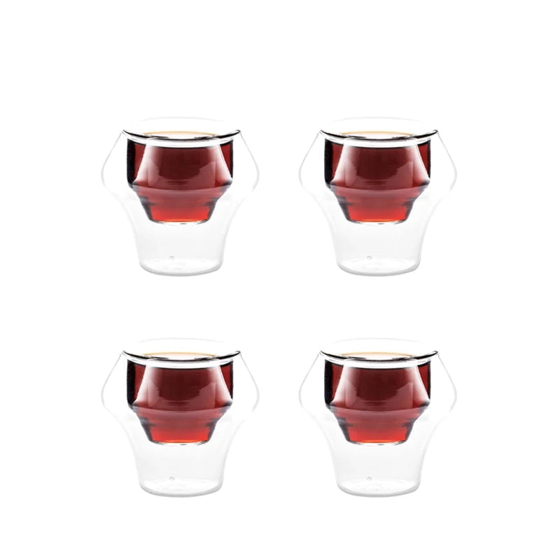 MHW-3BOMBER Double Wall Glass Espresso Cups – Anti-scald Reusable Coffee, Tea, and Wine Cups