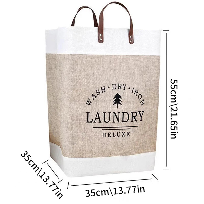 Large Laundry Storage Basket With Handles – Foldable Fabric Basket for Laundry and Miscellaneous