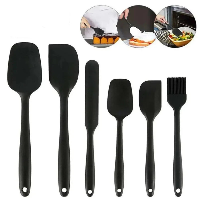 6 Pieces Silicone Spatula Set – Food Grade Non-Stick Heat Resistant Turner for Cooking & Baking